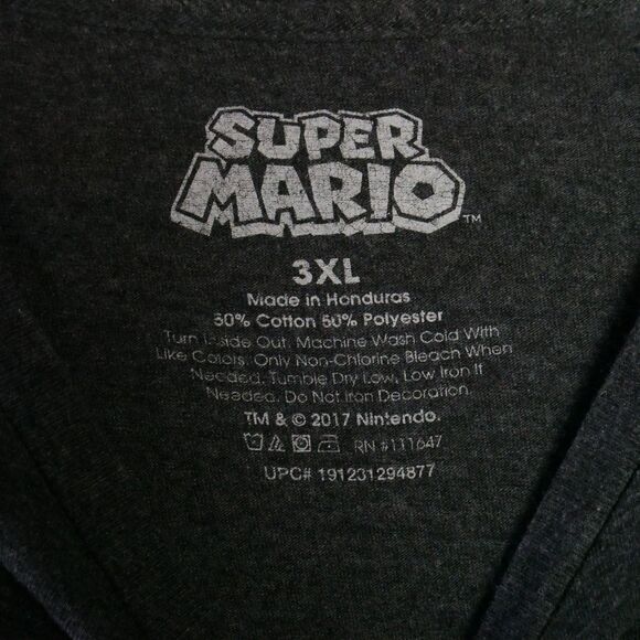 Super Mario Men's Size 3XL Periodic Table of Characters Graphic T-Shirt Gray - Picture 4 of 10